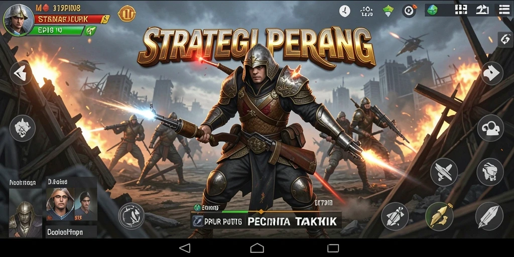 Tampilan gameplay menegangkan dalam pertempuran strategi