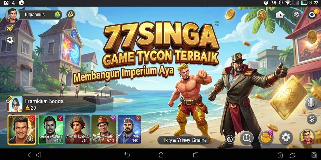 Screenshot 77SINGA menampilkan aksi seru gameplay Tycoon yang menyenangkan.