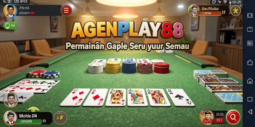 Tampilan seru dari gameplay Gaple di AGENPLAY88.