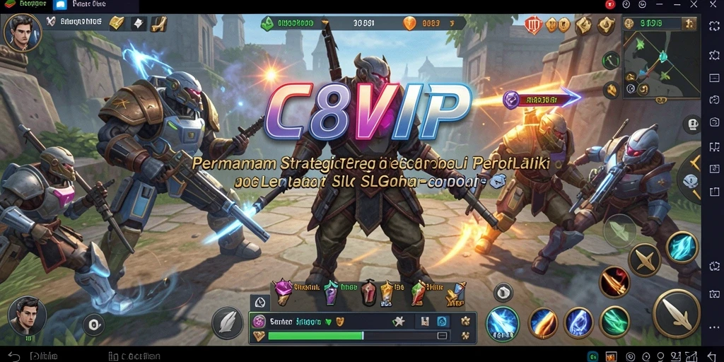 Tampilan gameplay C8VIP yang menampilkan strategi dan pertempuran seru.
