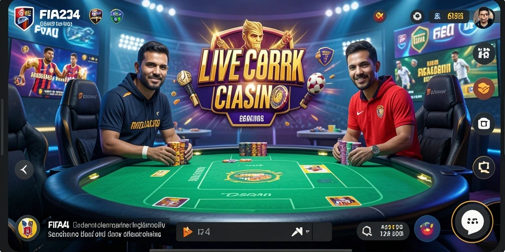 Gameplay menarik FIFA234 dalam suasana Live Casino yang seru.