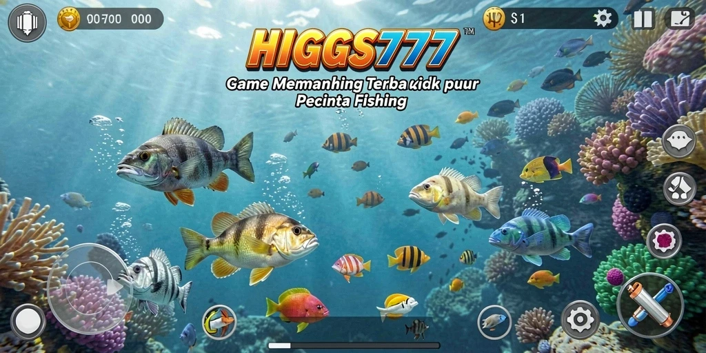Screenshot gameplay HIGGS777 menampilkan pengalaman memancing yang seru dan menantang.