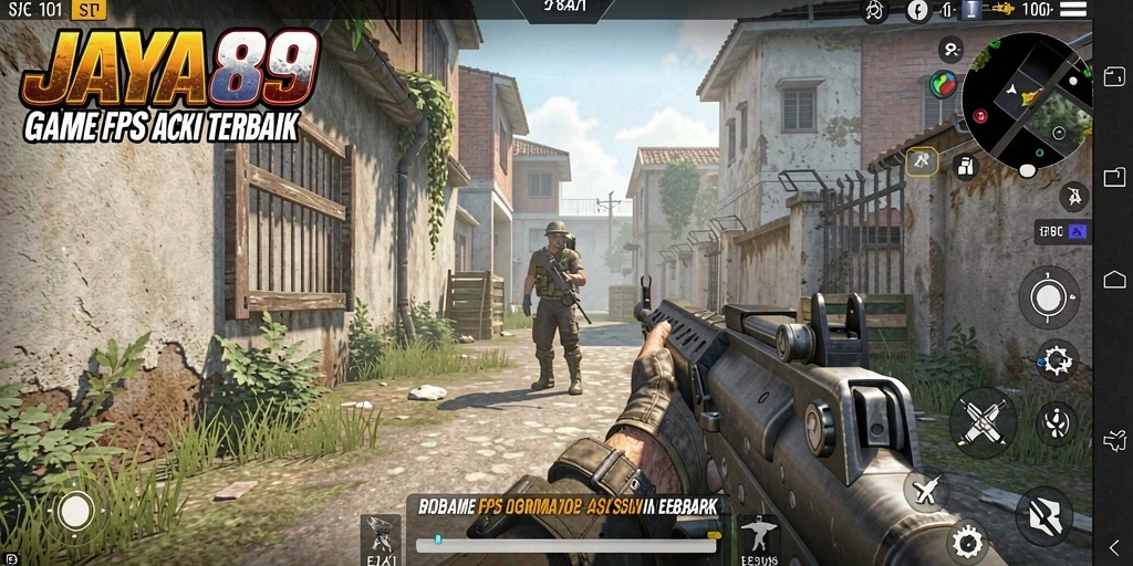 Gameplay JAYA89 menampilkan pertempuran FPS yang intens dan seru.