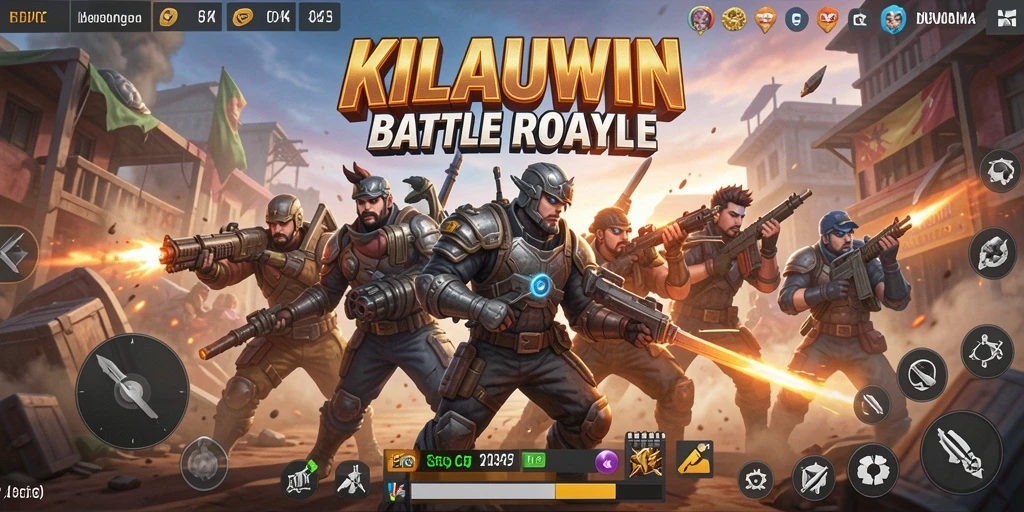 Screenshot KILAUWIN menampilkan aksi pertempuran seru di medan perang.