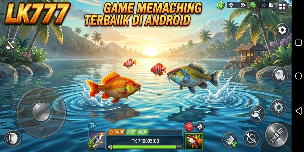 Screenshot gameplay LK777 yang menunjukkan aksi seru saat memancing.