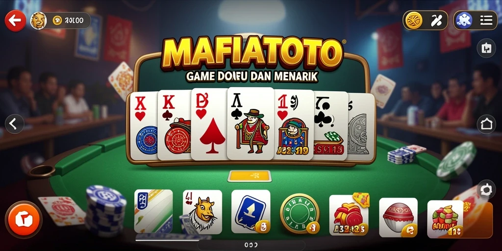 Tampilan gameplay seru MAFIATOTO dengan kartu Domino.