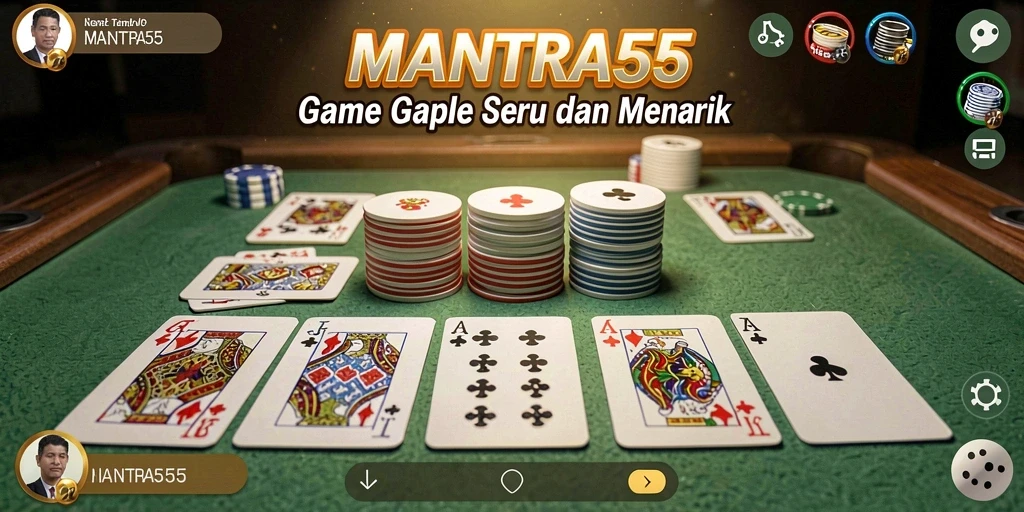 Tampilan gameplay Gaple yang menegangkan di MANTRA55.