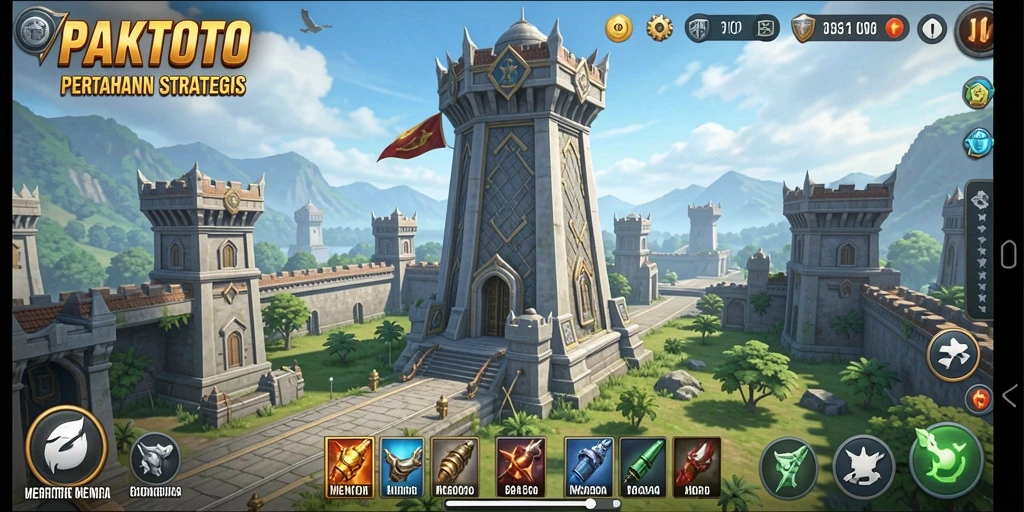 Tampilan gameplay PAKTOTO yang menegangkan dan strategis di Tower Defense.