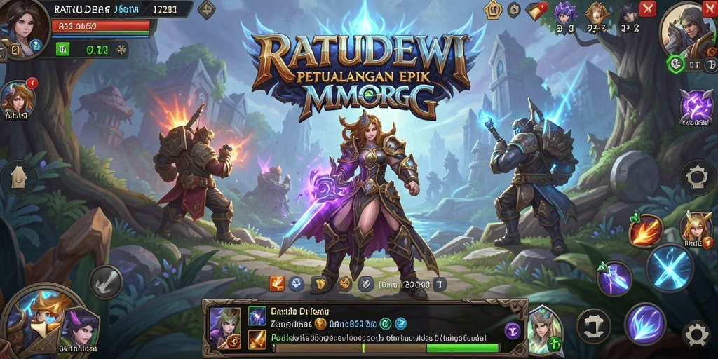 Tampilan gameplay mendebarkan dalam dunia RPG di RATUDEWI.