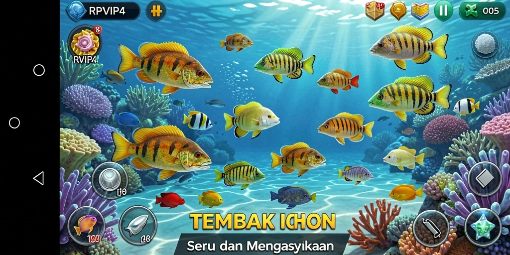 Tampilan menarik dari gameplay Tembak Ikan RPVIP4 yang mengasyikkan.