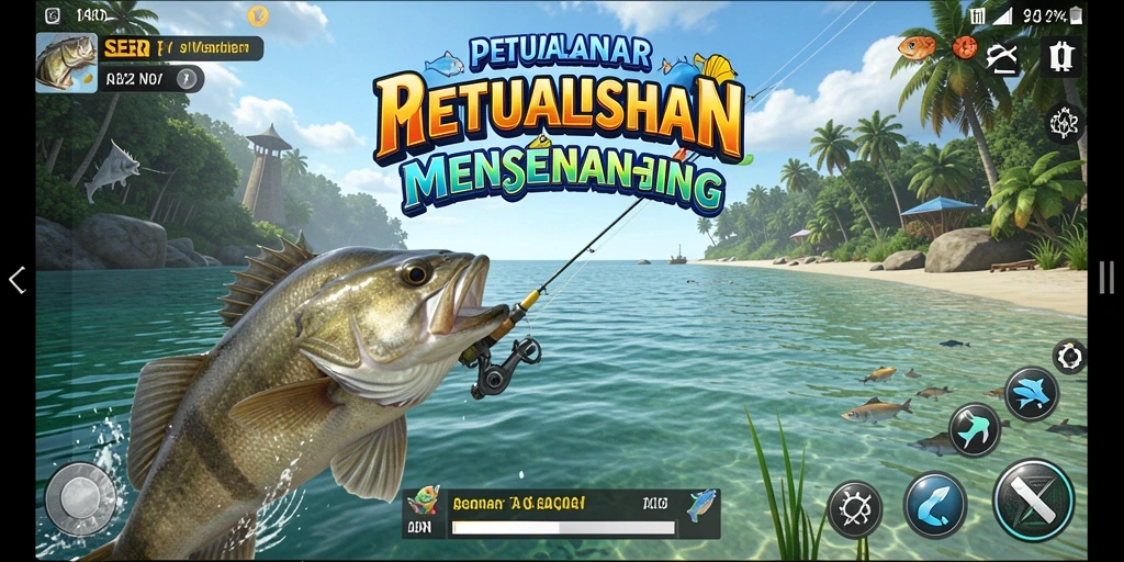 Screenshot SERURP menampilkan gameplay memancing yang mengasyikkan.