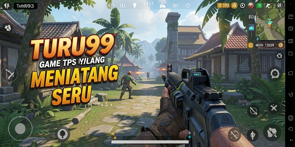 Screenshot utama TURU99 menampilkan aksi seru dalam gameplay TPS.