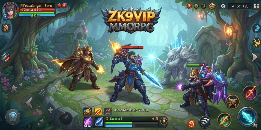 Tampilan gameplay ZK9VIP yang mendebarkan di dunia MMORPG.
